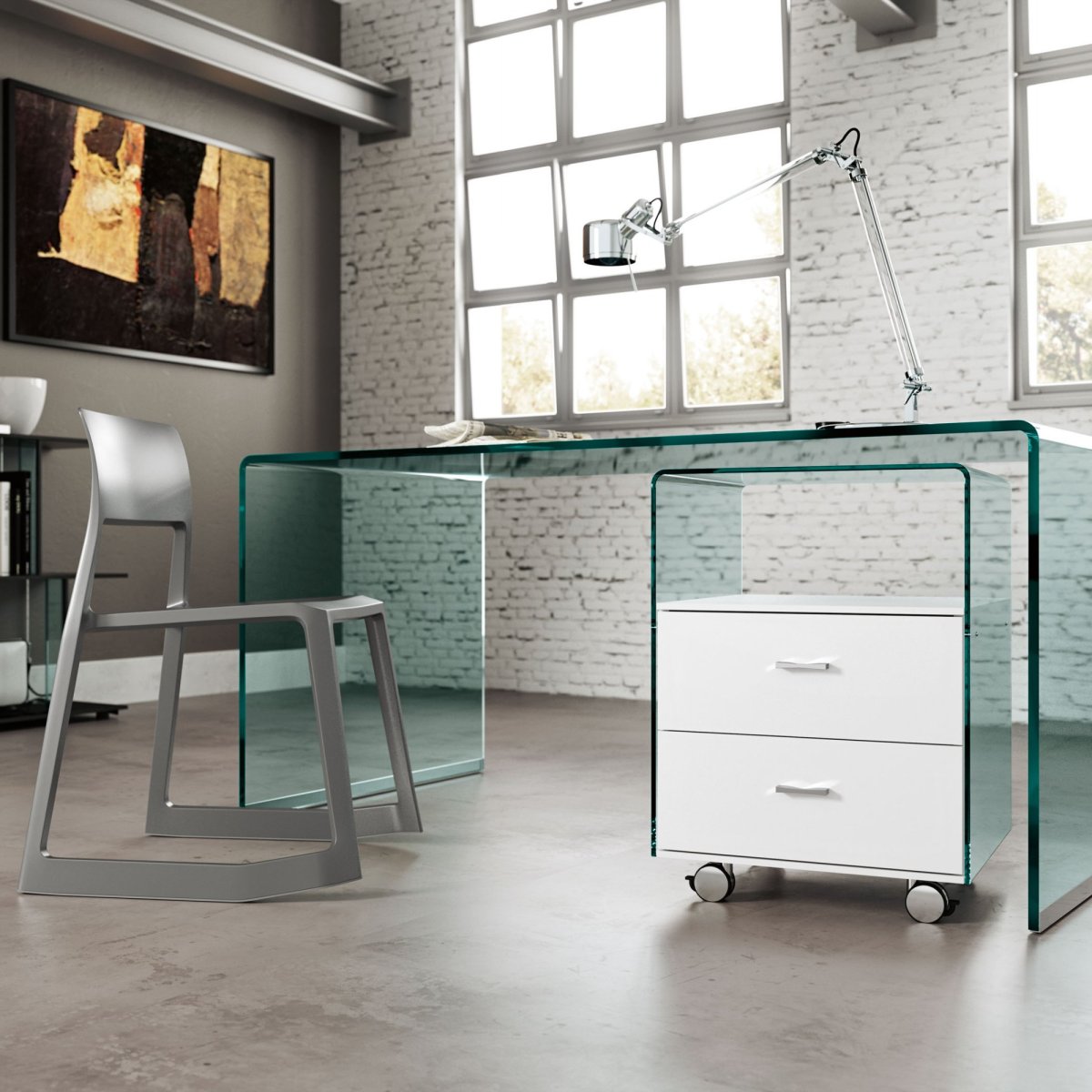 ガラスのデザインデスク：FIAM Italia の Rialto