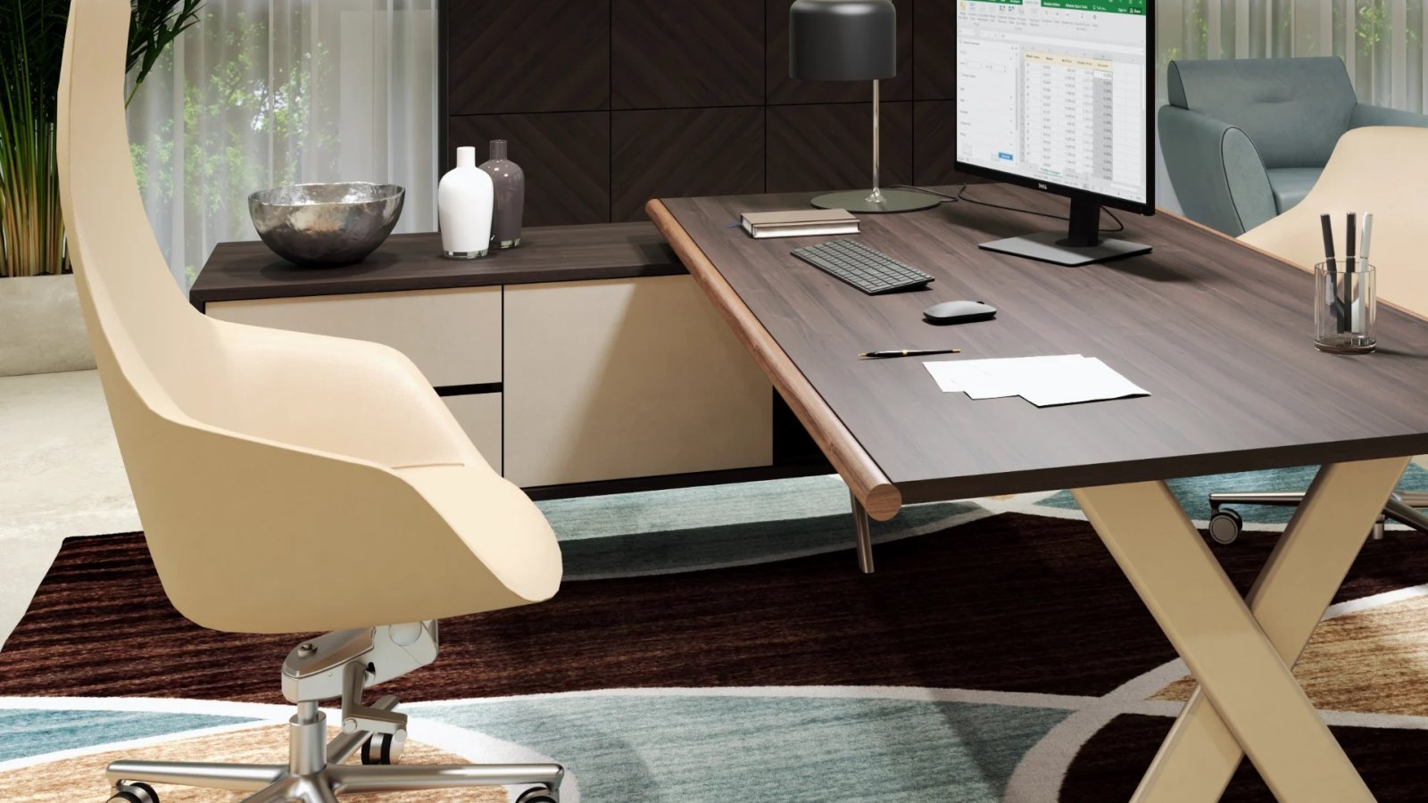 役員室に置かれた Estel の Sant'Andrea デスク