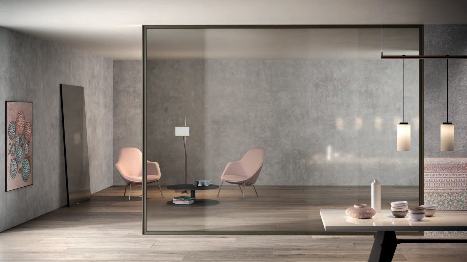 ルコーニの二重ガラス製オフィス間仕切り Simple Bold
