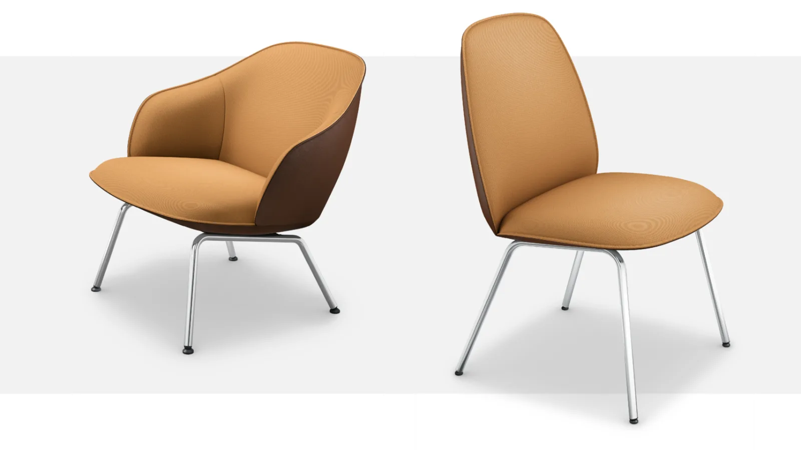 受付の低いテーブルを囲む Sedus の来客用チェア se:café