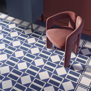 Mutina Margherita 手描き柄タイル Square Blue