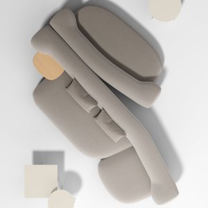 構造材となる背もたれを備えた Andrea Steidl デザインの Dorothea