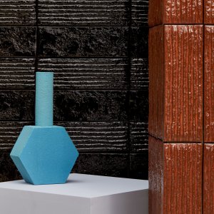 艶釉カラー Blu の Chamotte ブリック