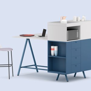機器スペースをもつ Lay 役員デスクのサイドキャビネット 210 cm