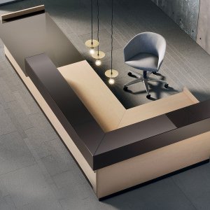 Toki Archiutti、オフィスロビーのモジュール式受付カウンター