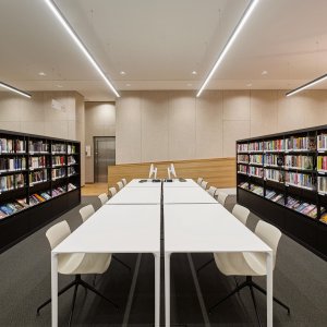 Arper Nuur執務席に取り付けたモデスティパネル