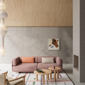 住宅のラウンジに並べた Shaal のオットマンとデイベッド