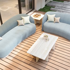 無垢材仕様の Ginza 会議テーブル、木製チェアとルーバー壁