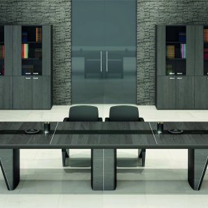 iSixty エグゼクティブデスク中央天板の配線ハッチ