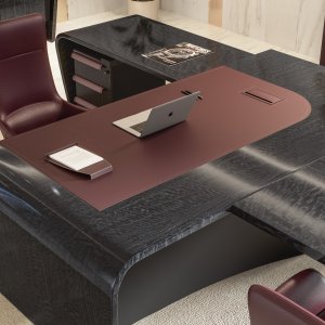 革のトレイを天面に象嵌した Codutti の引出しユニット