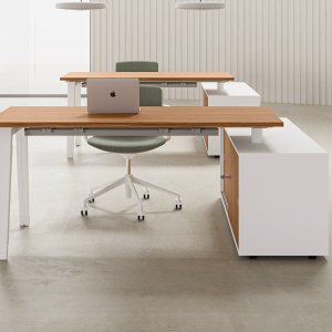 白い A 形脚の E-Place 事務机、DVO Office