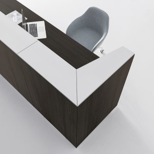 DVO Office Qubo受付カウンターのアンバー色ウェルカムトップ