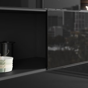 デスク背後のEliteボワズリー棚、LED内蔵バージョン