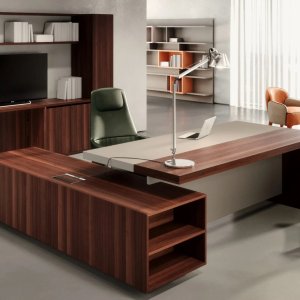 革帯のない突板のみの Ducale、Estel のモダンデスク
