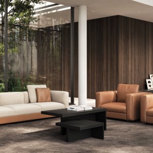 ビデオ会議のためのFrezza製Mediawallと台形テーブル