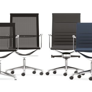 シルクグレーのファブリックを張ったハイバックのUna Chair