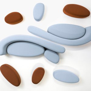 左向きと右向きの Lisse ソファを並べて比較