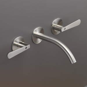 Cea Design の Lutezia、磨き Black Diamond 仕上げの壁付ツーハンドル水栓
