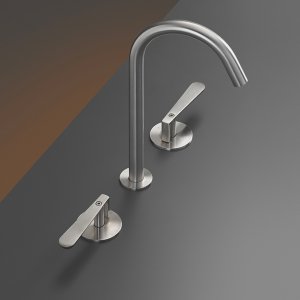 壁付ツーハンドル水栓 Lutezia、サテン Bronze 仕上げ、Cea Design