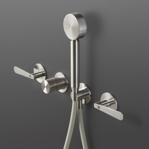 三穴セット Lutezia、回転吐水口付き、サテン仕上げステンレス、Cea Design