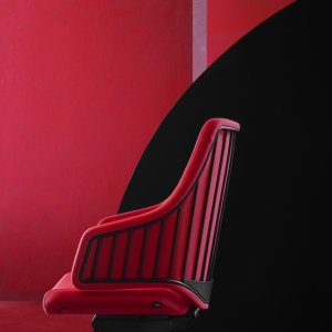 マスタード色ファブリックの Italia チェア