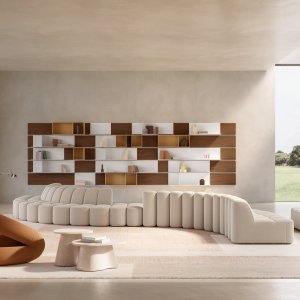 受付に置かれた mdf italia の Array 待合ソファ