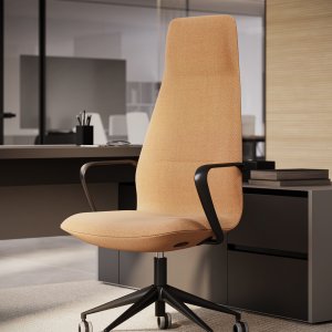 肘掛けとベースで色を揃えた Synua の組み合わせ