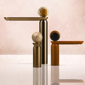Gessi の Perle 洗面水栓とムラノガラスの球