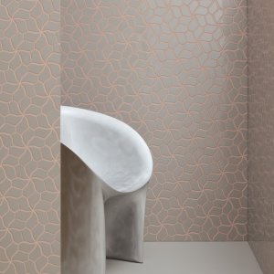 壁面の Botanica Grey Matt モザイク