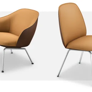 受付の低いテーブルを囲む Sedus の来客用チェア se:café