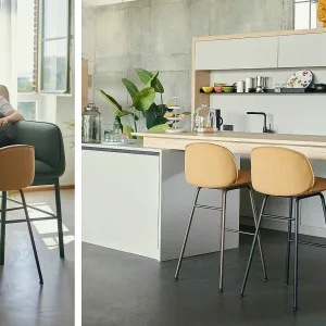 ウィーン編みの座面を持つアッシュ無垢材の se:café wooden chair