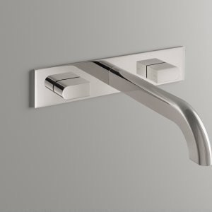 CEA DesignのSixty、Black Ivory仕上げの水栓と大理石洗面台