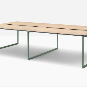 黒のコンパクトラミネート天板の会議テーブル Toa 360 × 125 cm
