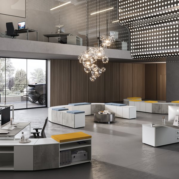 レイアウト変更に対応する日本のオフィスとColombini Officeの家具