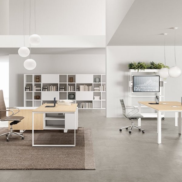 DVO Office のデスクを備えたオフィス、ヨーロッパ製